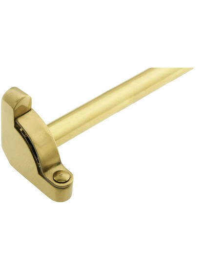28 1/2 inch Heritage Stair Rod Without Finials - 1/2 inch Diameter Brass With Standard Brackets in Polished Brass.
